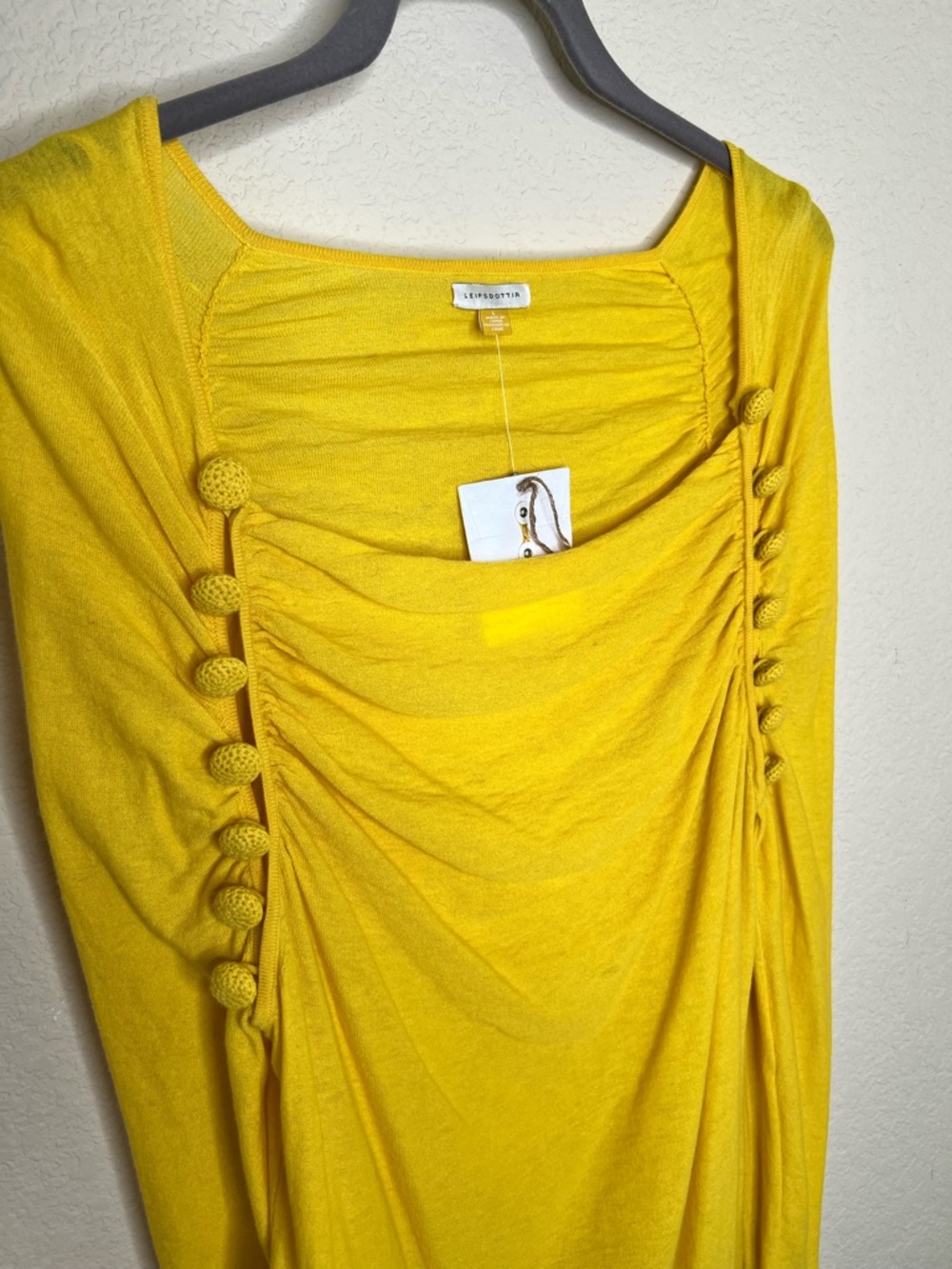 NTM Anthro Leifsdottir Marigold Draped Cowl Sweater Button Detail Boho Artsy L - Picture 9 of 16